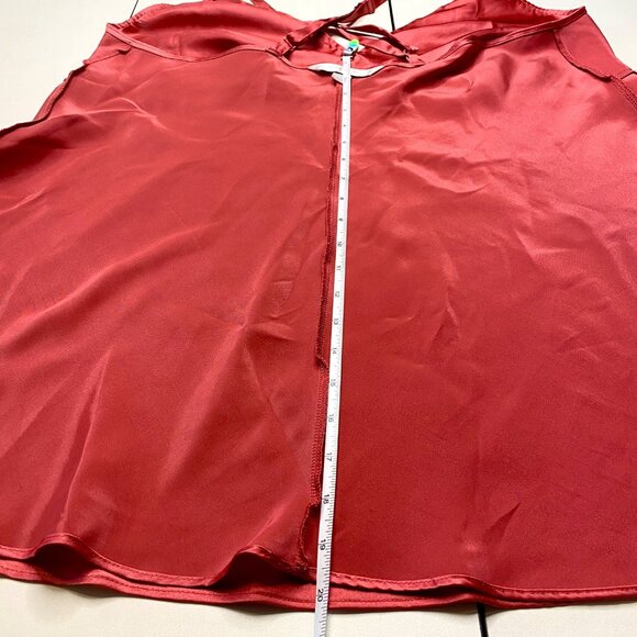Cacique Red Satin Chemise Lingerie Nightgown Cross-Back Straps Plus Size 18/20 - Picture 5 of 6